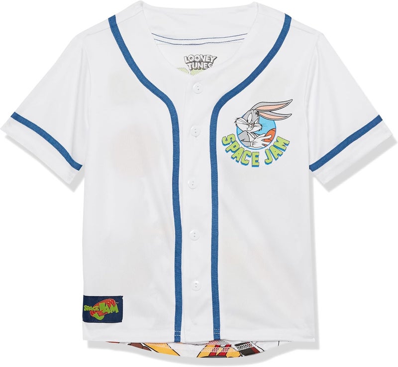 Space Jam Boys Tune Squad Boys Baseball Jersey Classic Mesh Button Down Shirt - Image 1